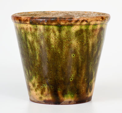 Glazed Pennsylvania Redware Flowerpot, c1850-1885