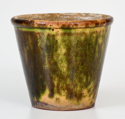 Glazed Pennsylvania Redware Flowerpot, c1850-1885