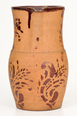 Stenciled Tanware Pitcher, New Geneva or Greensboro, PA origin, circa 1885