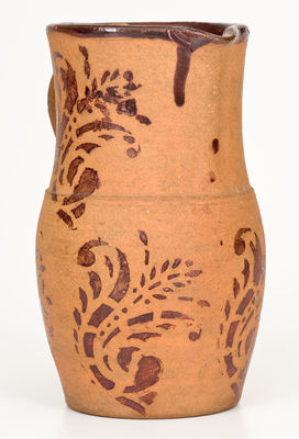 Stenciled Tanware Pitcher, New Geneva or Greensboro, PA origin, circa 1885
