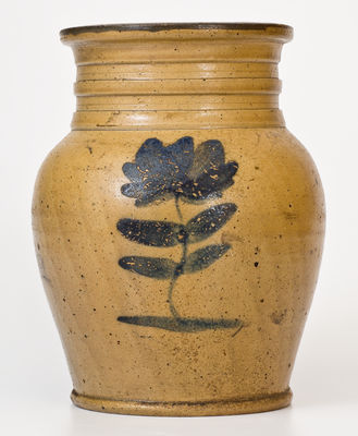 Extremely Rare Stoneware Vase with Cobalt Fish Decoration, Ohio origin
