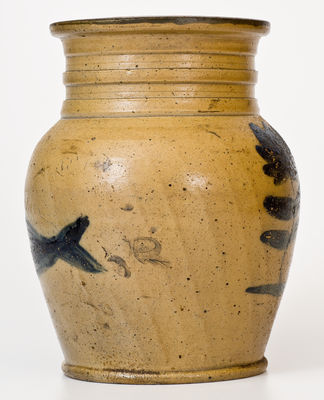 Extremely Rare Stoneware Vase with Cobalt Fish Decoration, Ohio origin