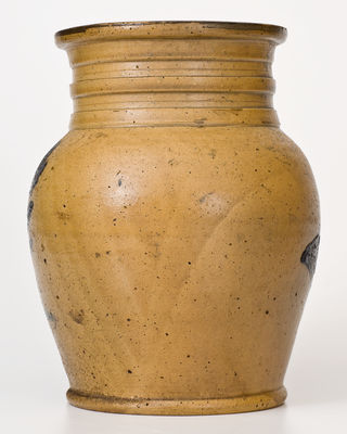 Extremely Rare Stoneware Vase with Cobalt Fish Decoration, Ohio origin