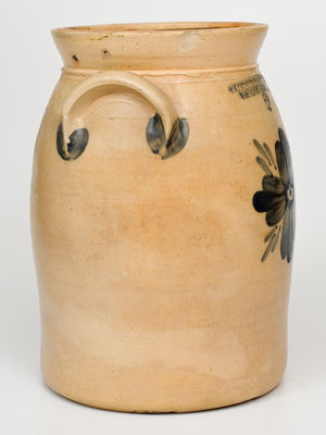 COWDEN & WILCOX / HARRISBURG, PA Stoneware Jar w/ Floral Decoration