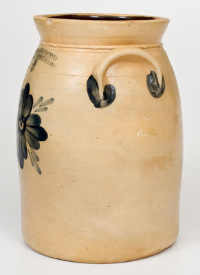 COWDEN & WILCOX / HARRISBURG, PA Stoneware Jar w/ Floral Decoration