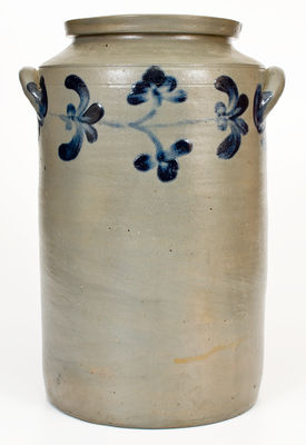 Scarce Three-Gallon Stoneware Water Cooler w/ Elaborate Decoration, att. Henry H. Remmey (Philadelphia) c1835