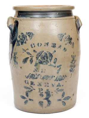 Three-Gallon A. CONRAD / NEW / GENEVA / PA Stoneware Jar