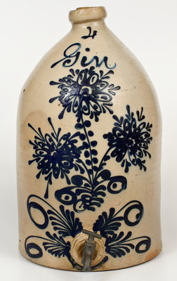 Profusely-Decorated Stoneware "Gin" Cooler, Northeastern U.S. origin, circa 1850