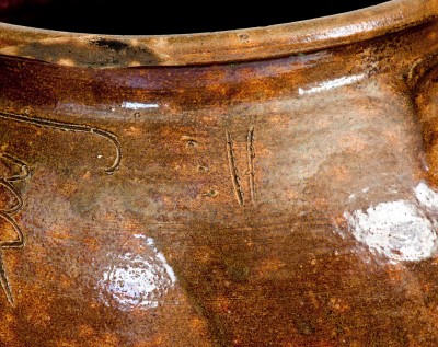 5 Gal. David Drake Stoneware Jar Inscribed "Lm / Aug 1, 1855"