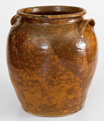 5 Gal. David Drake Stoneware Jar Inscribed "Lm / Aug 1, 1855"