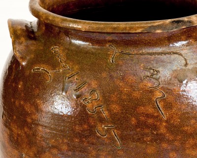 5 Gal. David Drake Stoneware Jar Inscribed "Lm / Aug 1, 1855"
