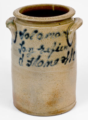 Extremely Rare Solomon Loy / Refined Stoneware / 1855 Alamance County Stoneware Jar