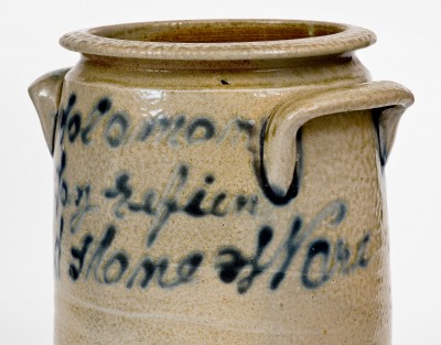 Extremely Rare Solomon Loy / Refined Stoneware / 1855 Alamance County Stoneware Jar