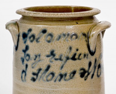 Extremely Rare Solomon Loy / Refined Stoneware / 1855 Alamance County Stoneware Jar