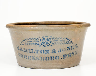 Scarce HAMILTON & JONES / GREENSBORO, PENN. Stoneware Bowl