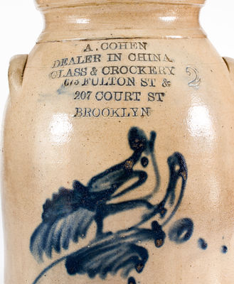 Two-Gallon Brooklyn, NY Advertising Jar w/ Bird Decoration, att. Cornelius Vaupel, Williamsburg