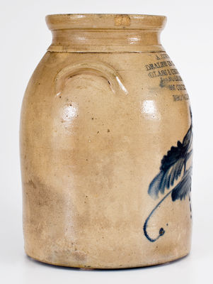 Two-Gallon Brooklyn, NY Advertising Jar w/ Bird Decoration, att. Cornelius Vaupel, Williamsburg