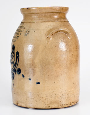 Two-Gallon Brooklyn, NY Advertising Jar w/ Bird Decoration, att. Cornelius Vaupel, Williamsburg