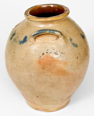 C. CROLIUS / NEW-YORK Cobalt-Decorated Stoneware Jar, c1825