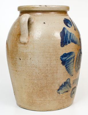 Fine Ten-Gallon Roseville, Ohio Open-Handled Stoneware Jar w/ Profuse Decoration