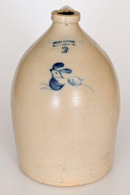 JULIUS NORTON / BENNINGTON, VT Stoneware Rabbit Jug, 1841-1844