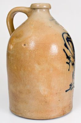 J. & E. NORTON, / BENNINGTON VT Stoneware Jug w/ Cobalt Pheasant on Stump Decoration