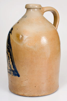 J. & E. NORTON, / BENNINGTON VT Stoneware Jug w/ Cobalt Pheasant on Stump Decoration