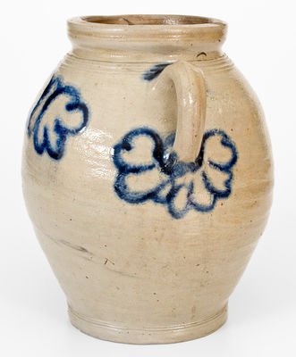 Outstanding Vertical-Handled Manhattan Stoneware Jar, third quarter 18th century