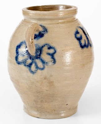 Outstanding Vertical-Handled Manhattan Stoneware Jar, third quarter 18th century
