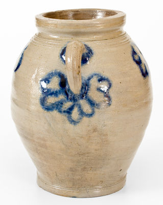 Outstanding Vertical-Handled Manhattan Stoneware Jar, third quarter 18th century