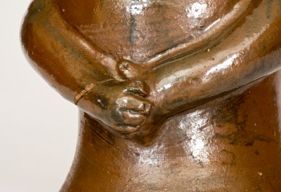 Extremely Important Southern Stoneware African-American Preacher Face Vessel, Rock Mills, Alabama