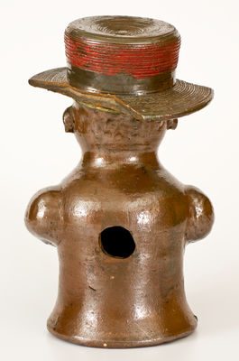 Extremely Important Southern Stoneware African-American Preacher Face Vessel, Rock Mills, Alabama
