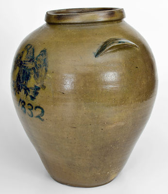 Extremely Rare and Important BOONVILLE (Missouri) / 1832 Stoneware Jar w/ Elaborate Federal Eagle Design
