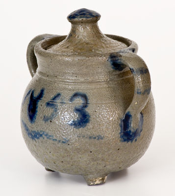 Extremely Rare and Important Craven Family Stoneware Footed Sugar Bowl, North Carolina, 1853