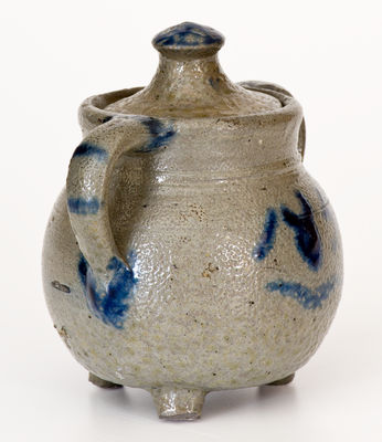 Extremely Rare and Important Craven Family Stoneware Footed Sugar Bowl, North Carolina, 1853