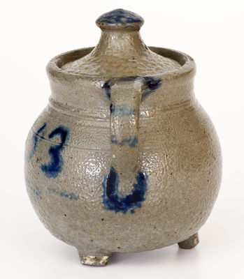 Extremely Rare and Important Craven Family Stoneware Footed Sugar Bowl, North Carolina, 1853