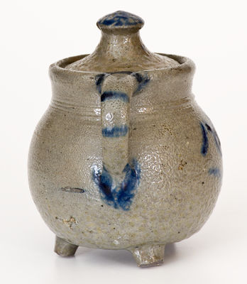 Extremely Rare and Important Craven Family Stoneware Footed Sugar Bowl, North Carolina, 1853
