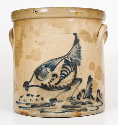 Five-Gallon Chicken-Pecking-Corn Crock, probably Riedinger & Caire, Poughkeepsie, NY