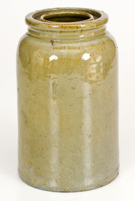 Alkaline-Glazed JOHN BELL (Waynesboro, PA) Stoneware Canning Jar