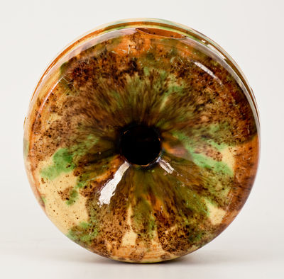 Strasburg, VA Multi-Glazed Redware Spittoon, attrib. J. Eberly & Co. (Shenandoah Valley)