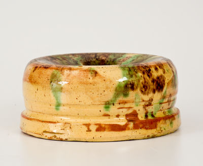 Strasburg, VA Multi-Glazed Redware Spittoon, attrib. J. Eberly & Co. (Shenandoah Valley)