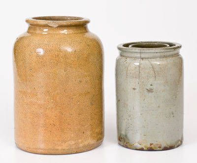 Two John Bell (Waynesboro) Glazed Pottery Canning Jars