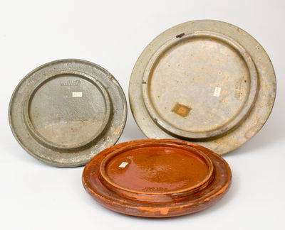 Three Glazed Pottery Lids, Stamped JOHN BELL / WAYNESBORO