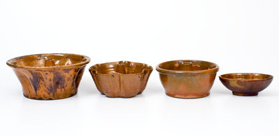Four Glazed Redware Food Molds, Maryland / Pennsylvania