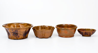 Four Glazed Redware Food Molds, Maryland / Pennsylvania