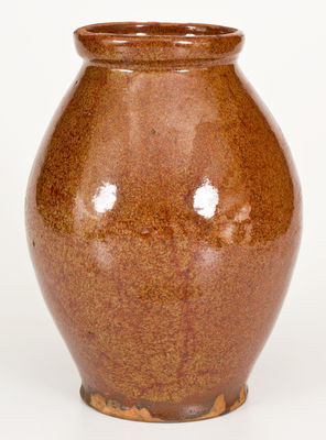 Glazed Northeastern U.S. Redware Jar, circa 1840