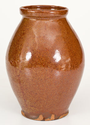 Glazed Northeastern U.S. Redware Jar, circa 1840