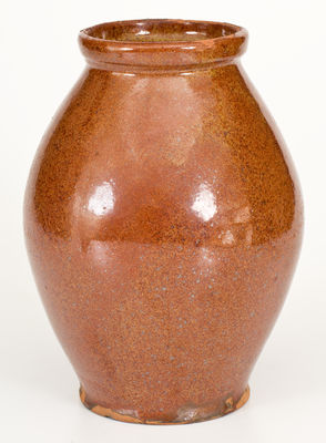 Glazed Northeastern U.S. Redware Jar, circa 1840