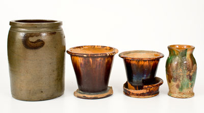 Four Pieces of Bell Pottery (Strasburg, VA / Waynesboro, PA)