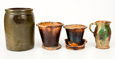 Four Pieces of Bell Pottery (Strasburg, VA / Waynesboro, PA)